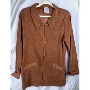 Ana Karen Fashion Vintage Faux Suede Brown Blazer Size S